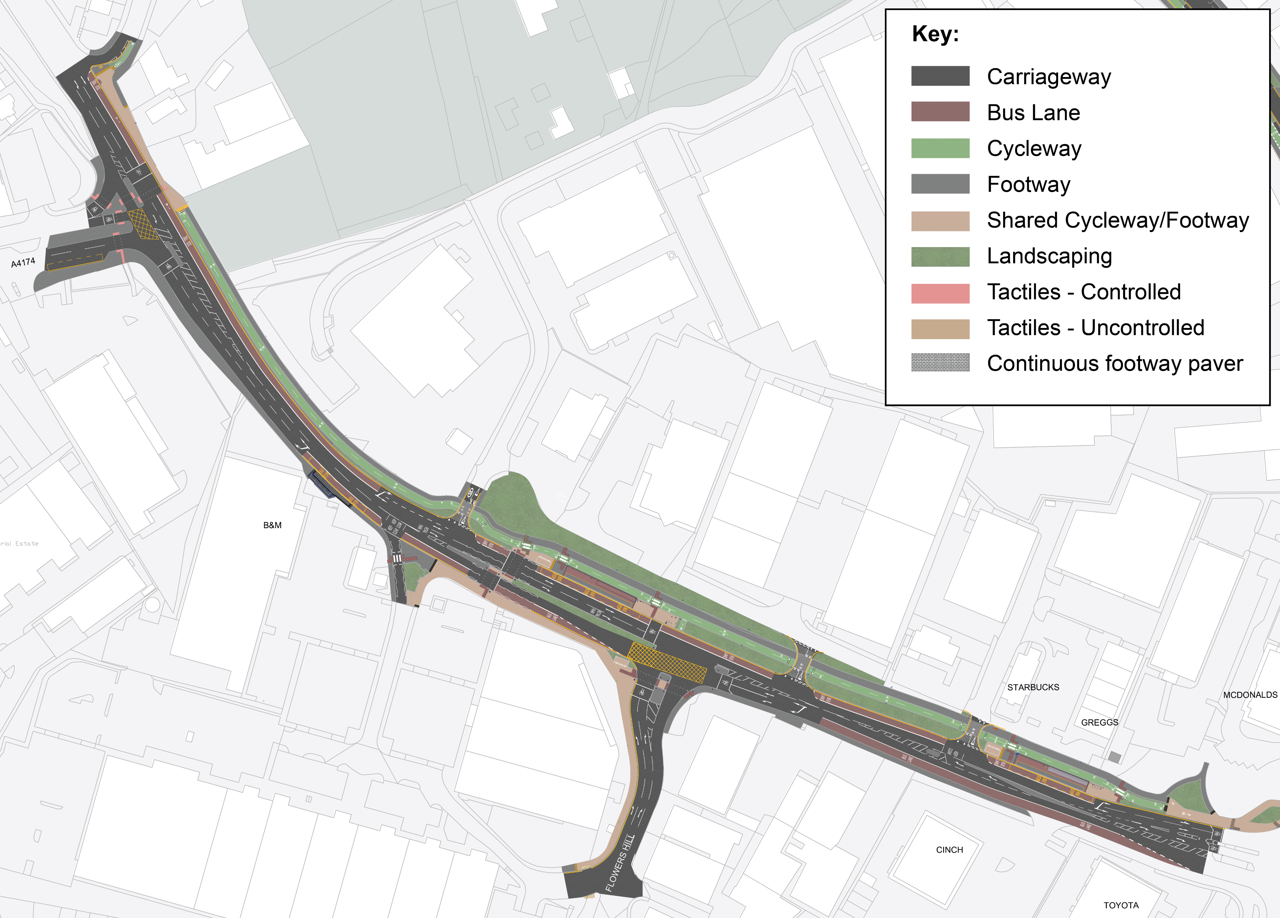 A4 West Town Lane to Emery Road map